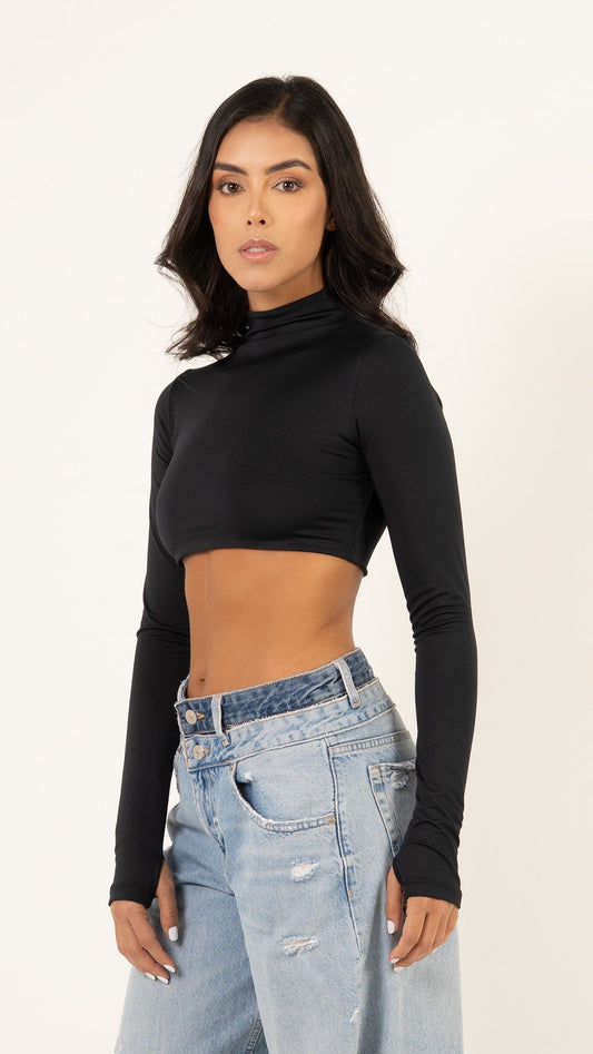 Crop Top Bruna color negro