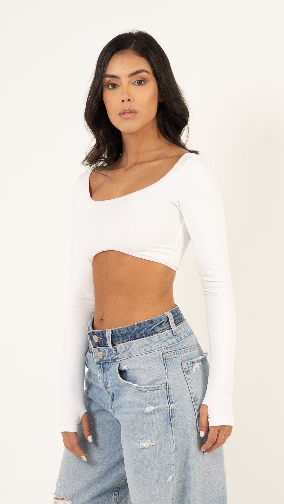 Crop top Monserrat color amarillo para mujer