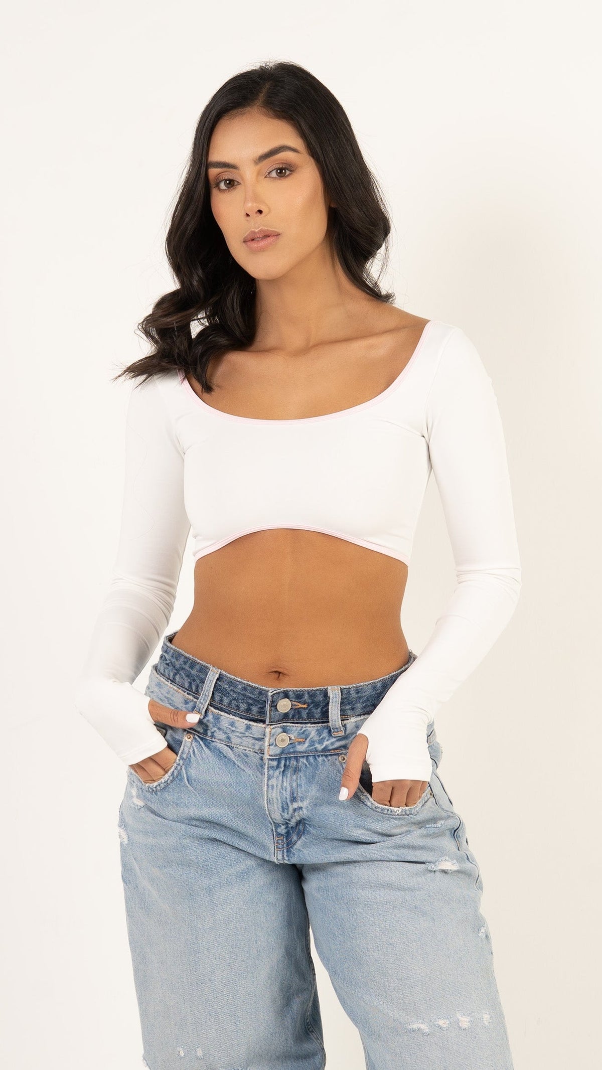Crop top Monserrat color amarillo para mujer