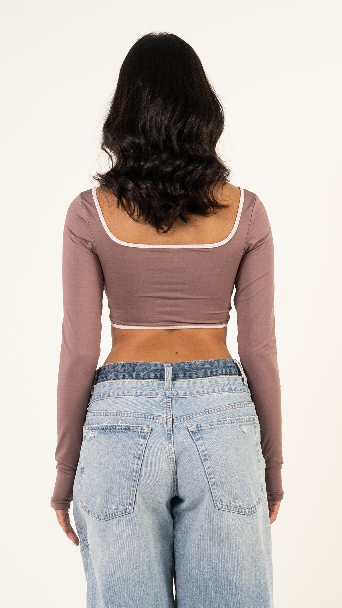 Crop top Monserrat color nude para mujer