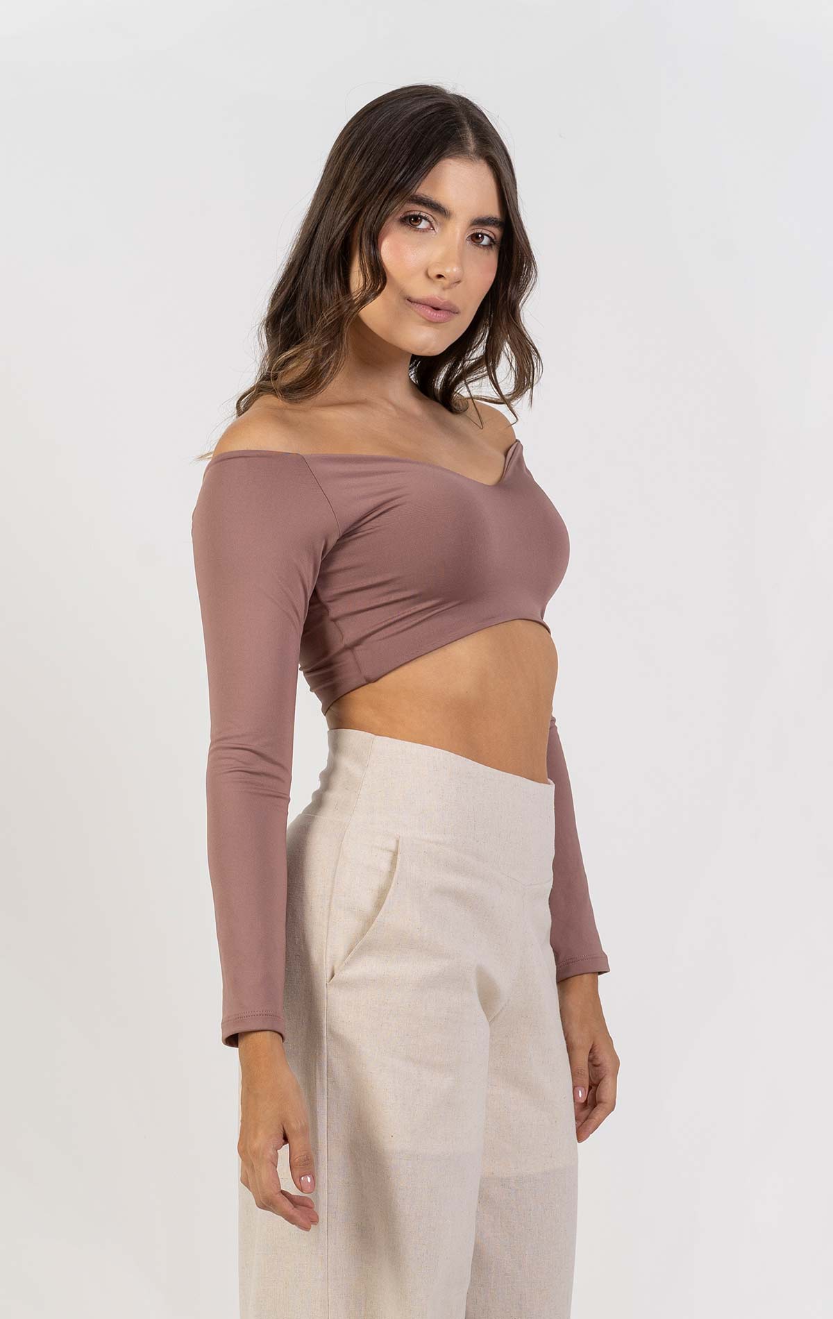 Crop top Diamond color petroleo para mujer