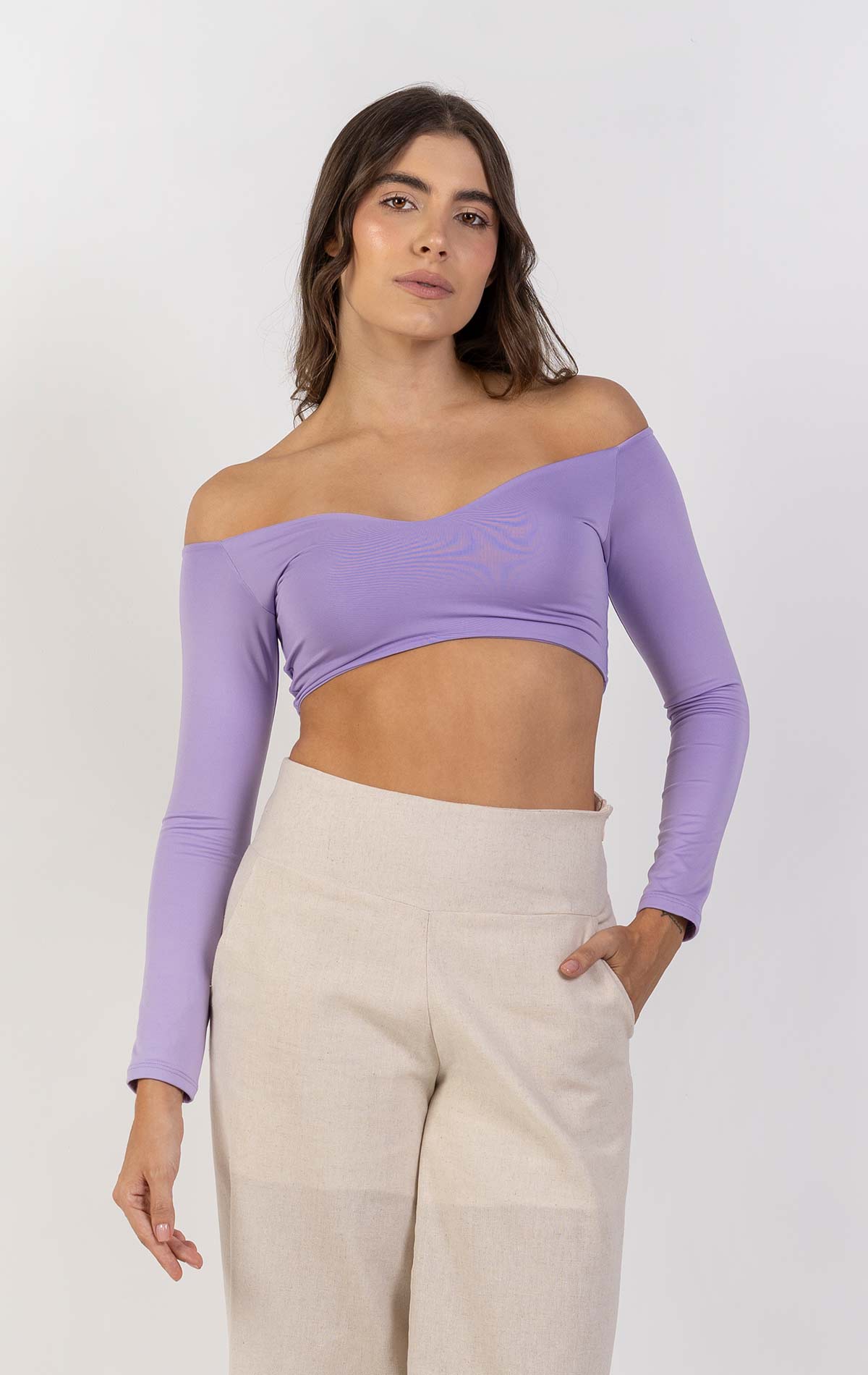 Crop top Diamond color rojo para mujer
