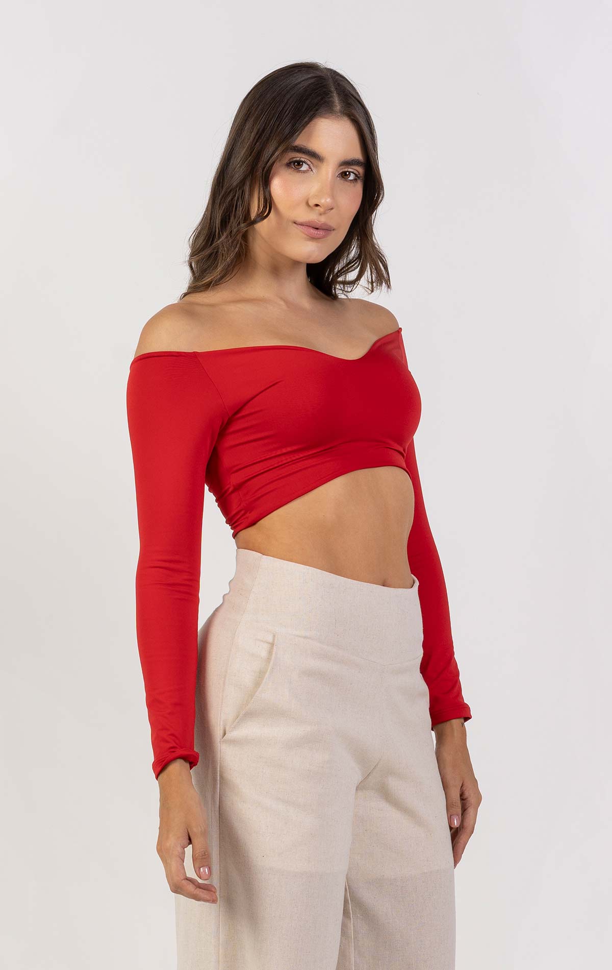 Crop top Diamond color lila claro para mujer