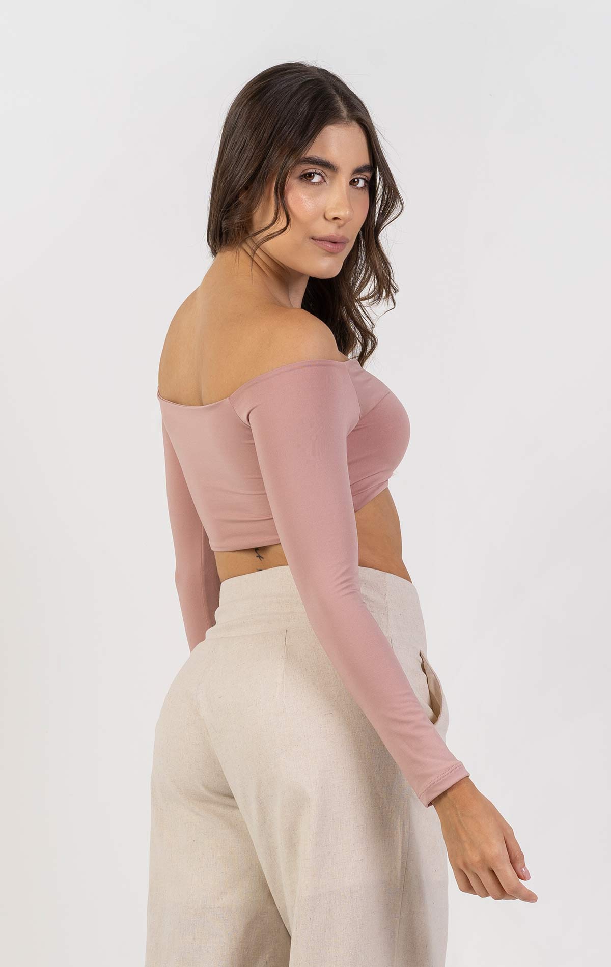 Crop top Diamond color rosa para mujer