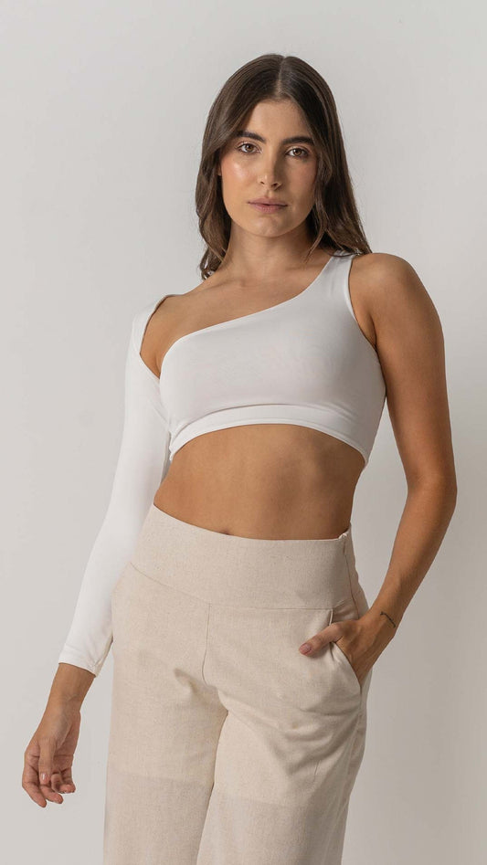 Crop Top Emma color marfil para mujer