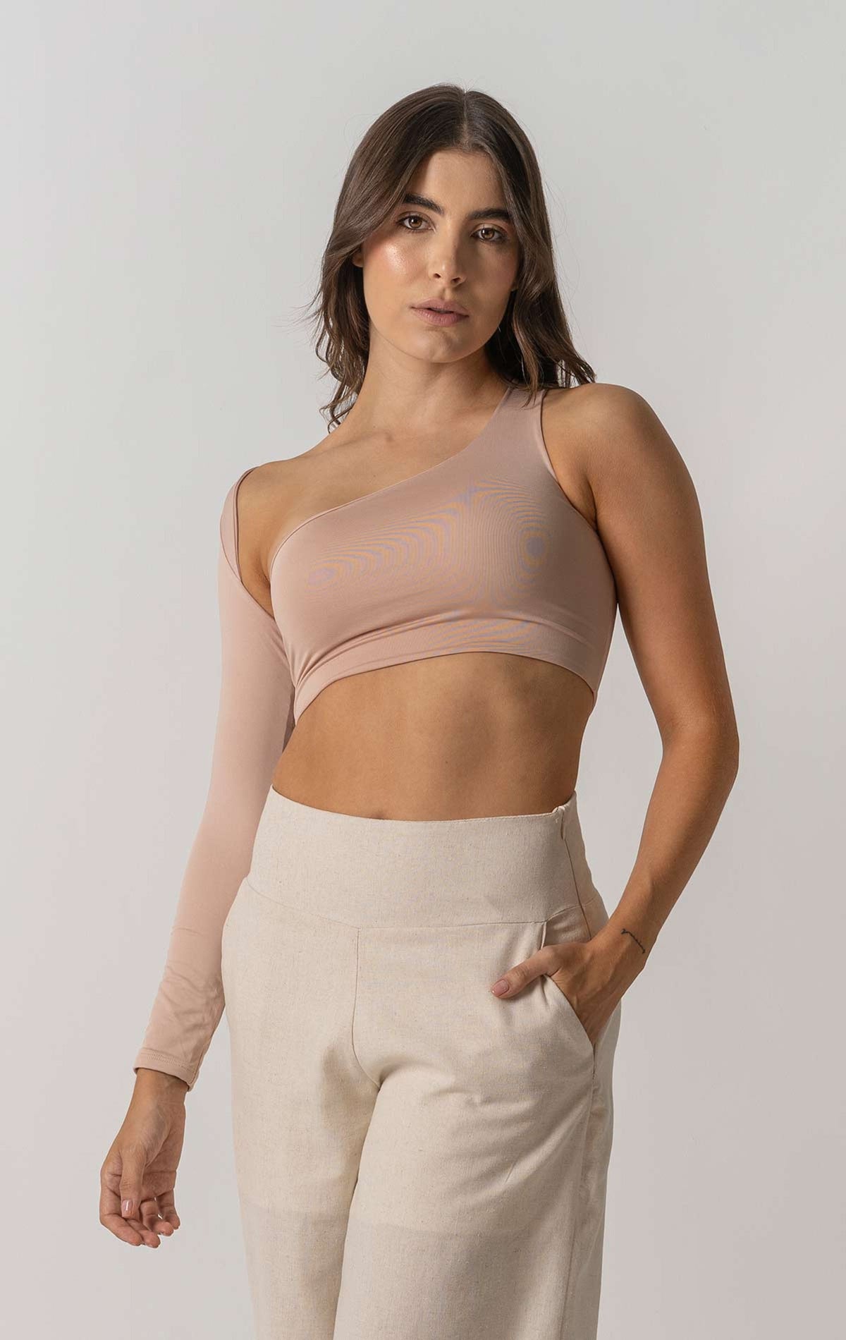 Crop Top Emma color amarillo para mujer