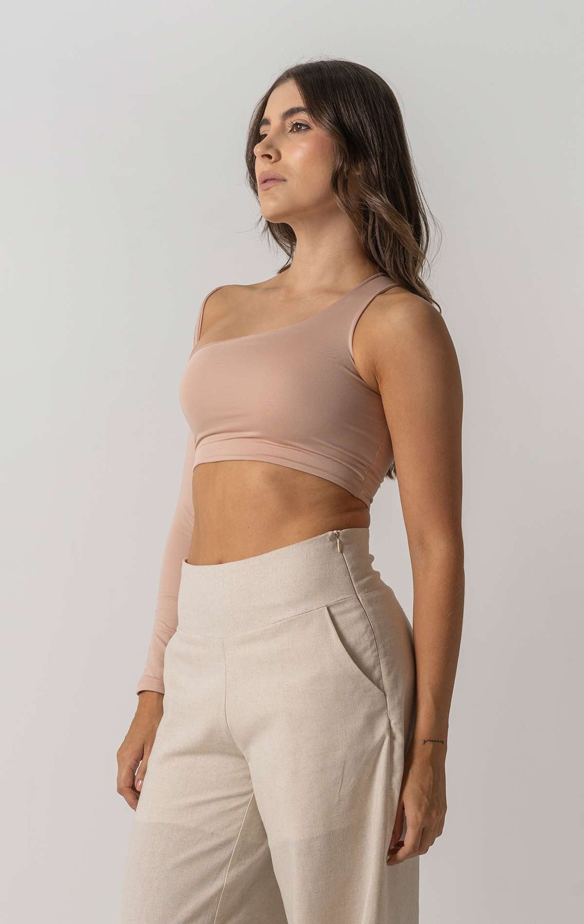 Crop Top Emma color amarillo para mujer