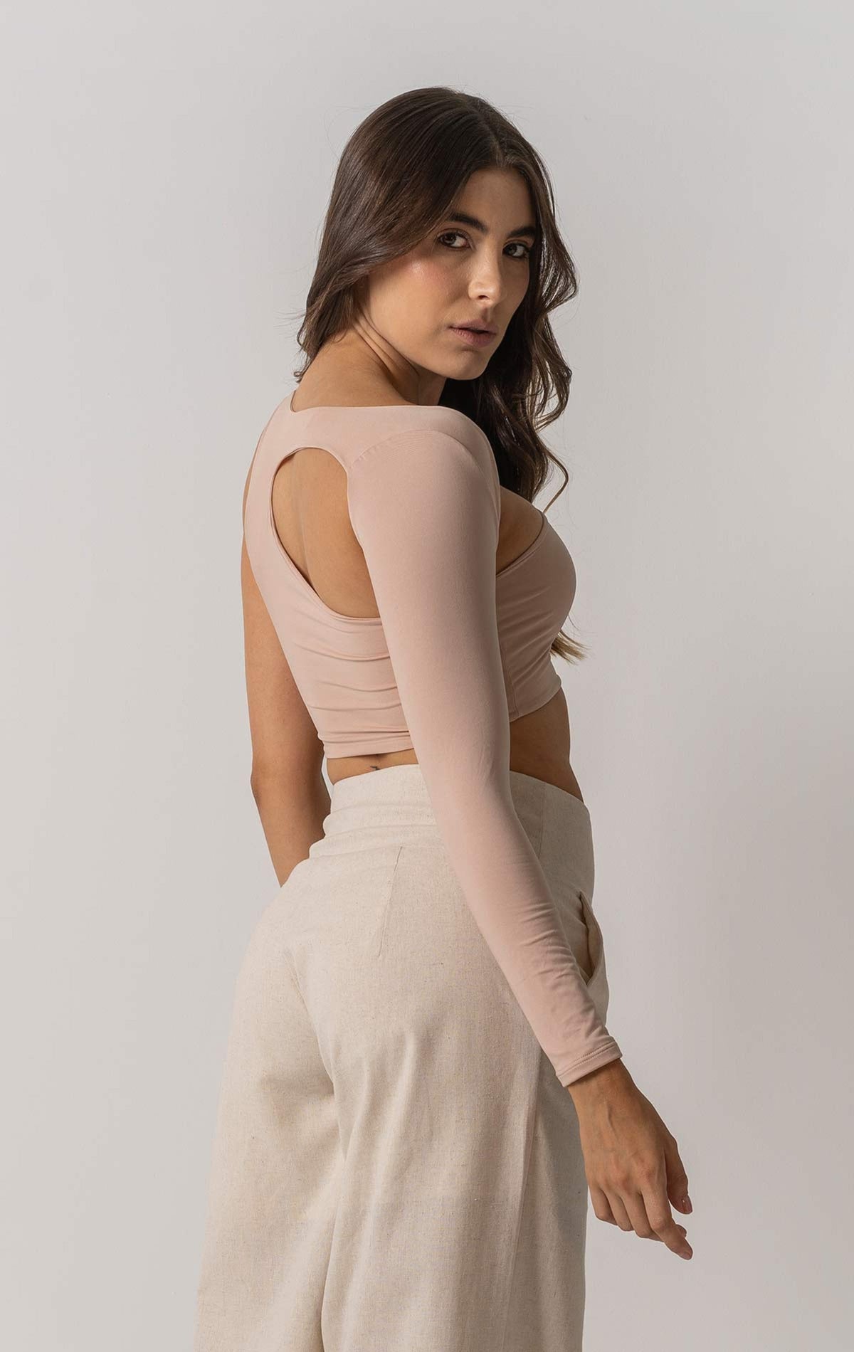Crop Top Emma color rosa barbie para mujer