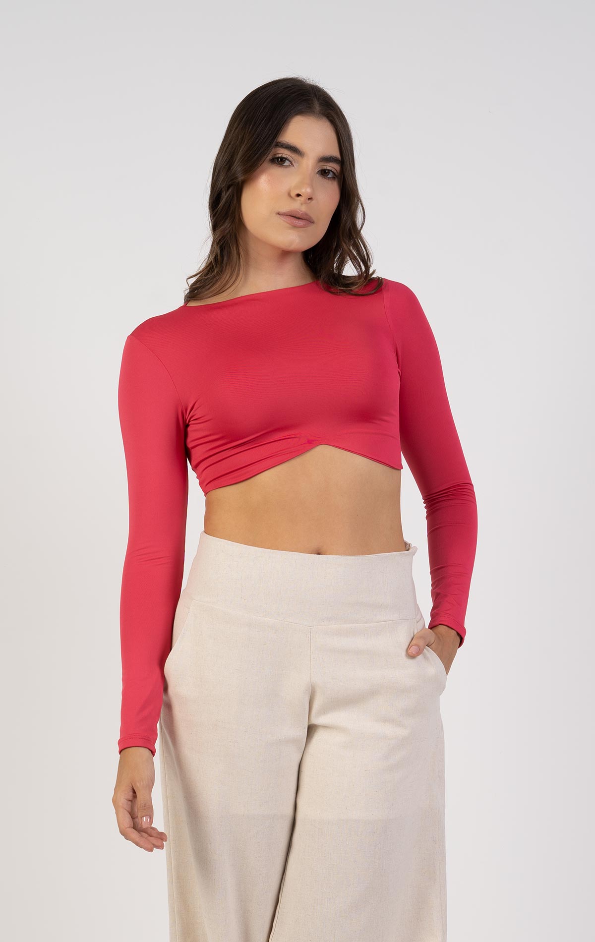 Crop Top Amsterdam color cocoa para mujer