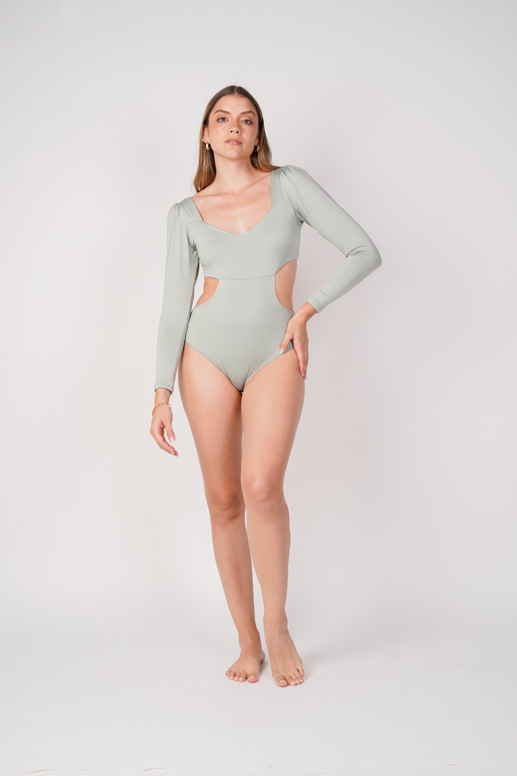 Body Leidy color verde manzana para mujer