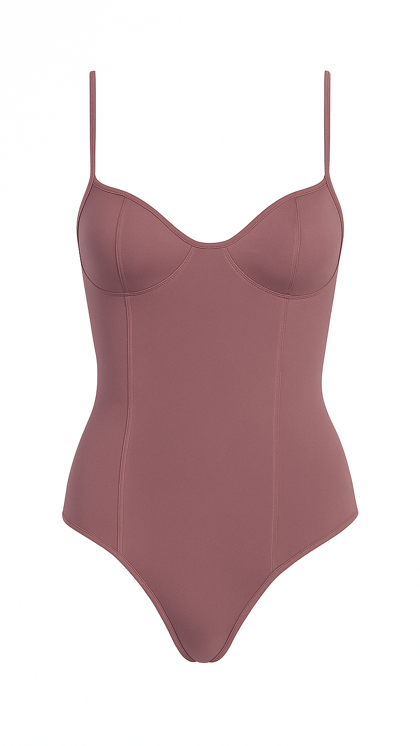 Body Kira Lycra color nude para mujer
