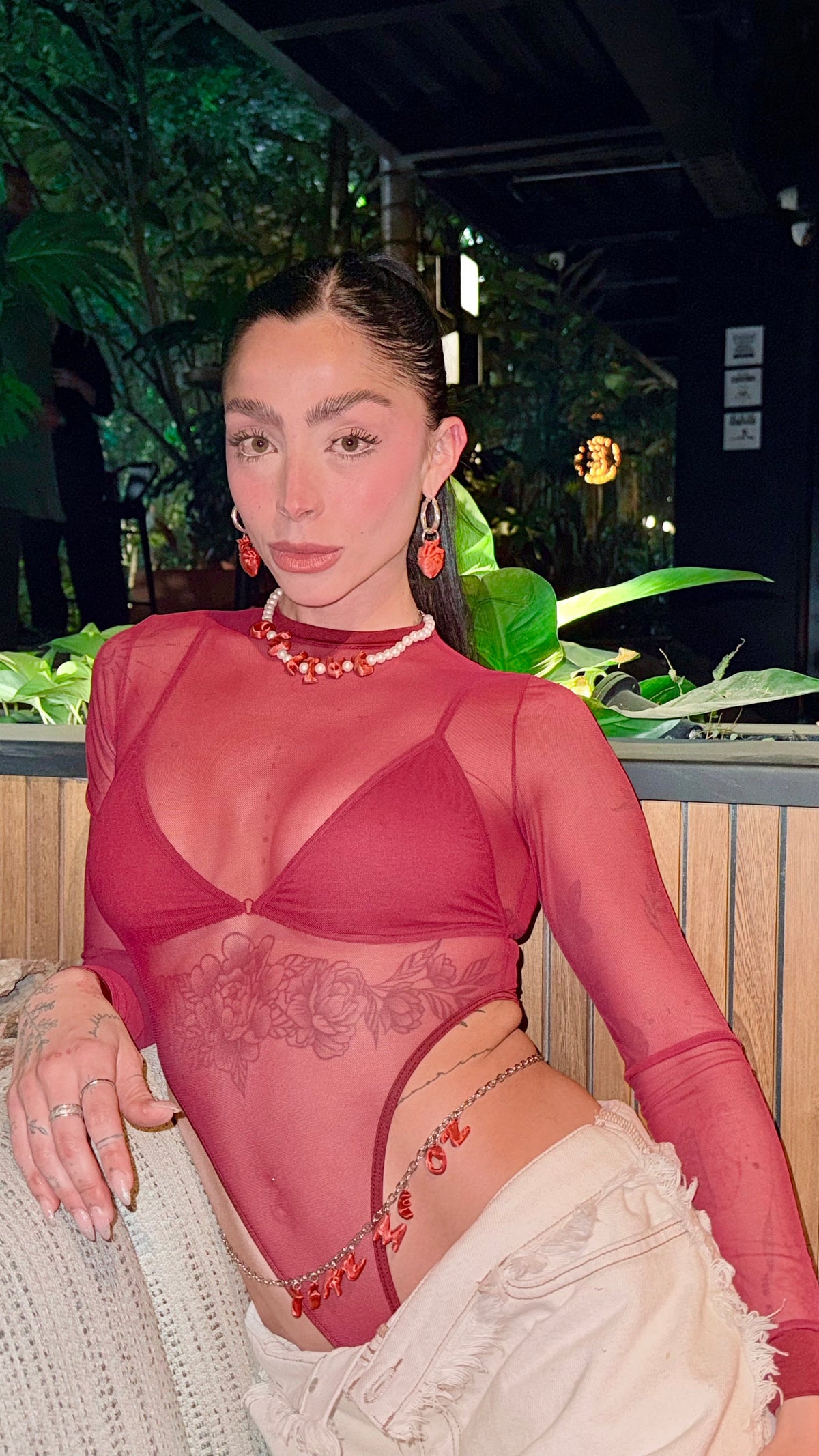 Body Azarela color vino para mujer